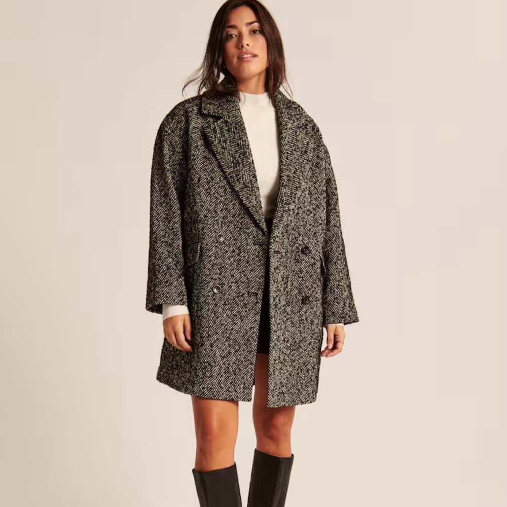 Abercrombie & Fitch Coat Herringbone